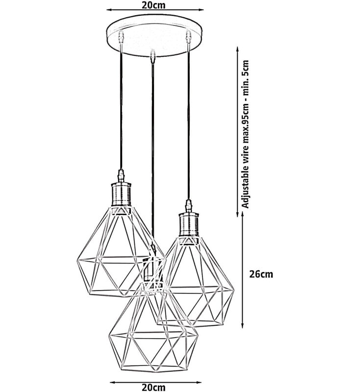 3 - Light Blue Caged Pendant