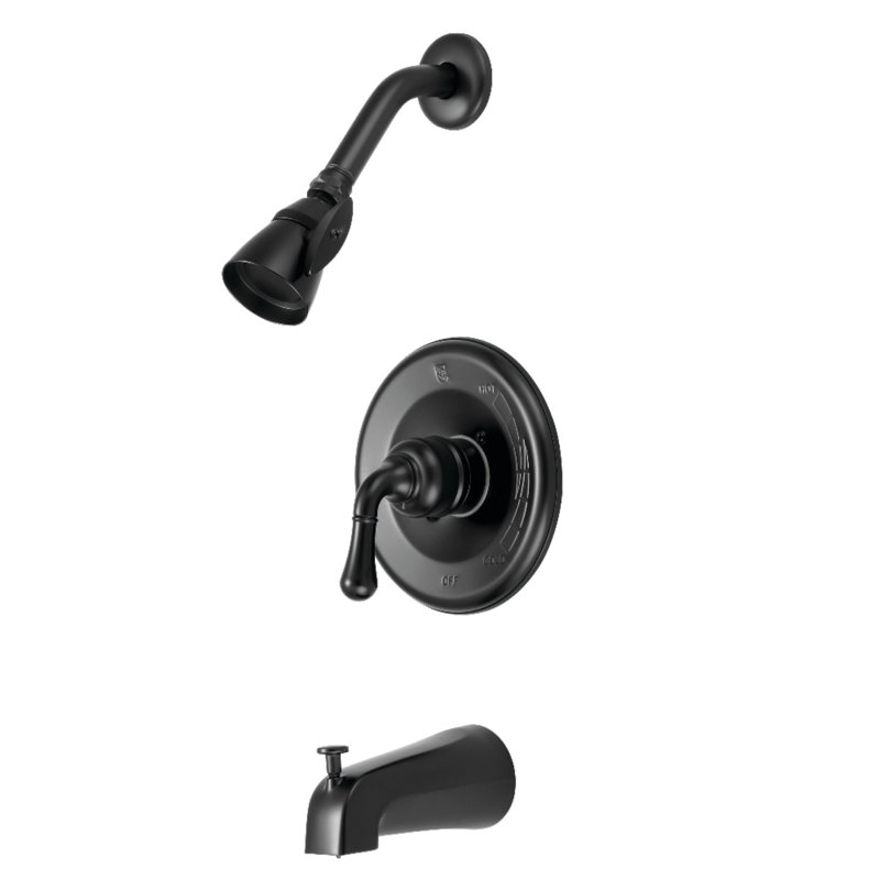 Kingston Brass Magellan Single-Handle Pressure Balanced Tub and Shower Faucet, Polished Brass