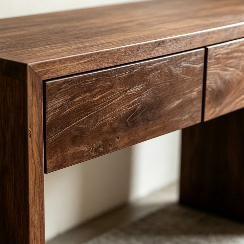 Console Wabi-sabi, H 31,5 po x l 39,4 po x P 13,8 po, Brun, Brun, Brun