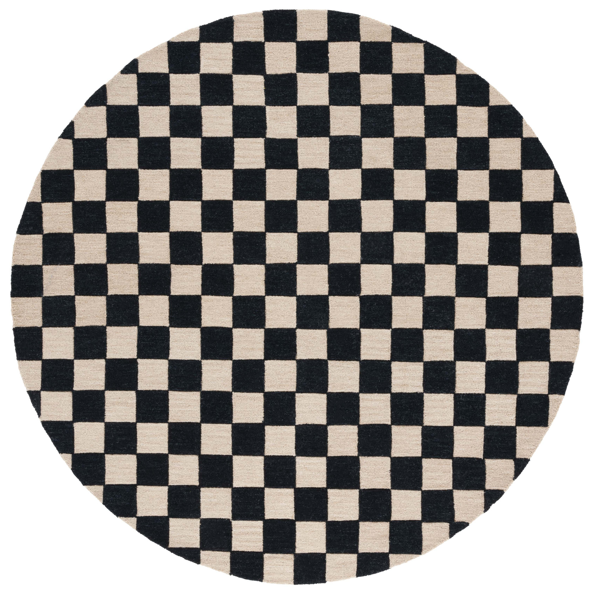 Freesia Area Rug In Black/Beige, Round 6'