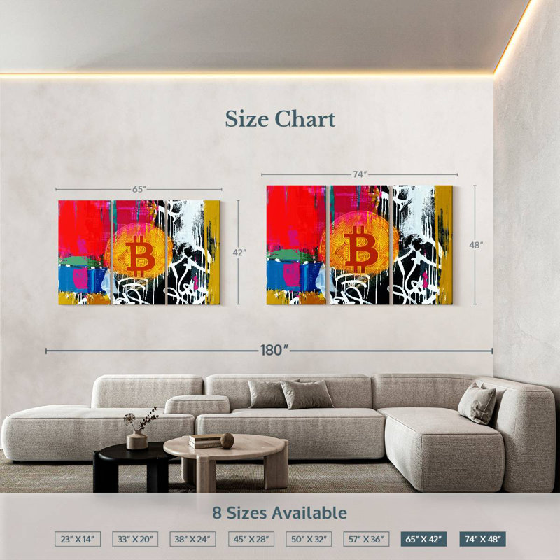 Kerner Cryptocurrency Bitcoin, 42" H x 65" W