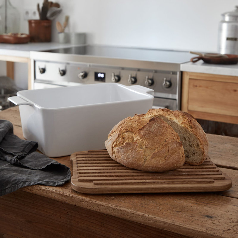 Gift Rect. Bread Box With Oak Wood