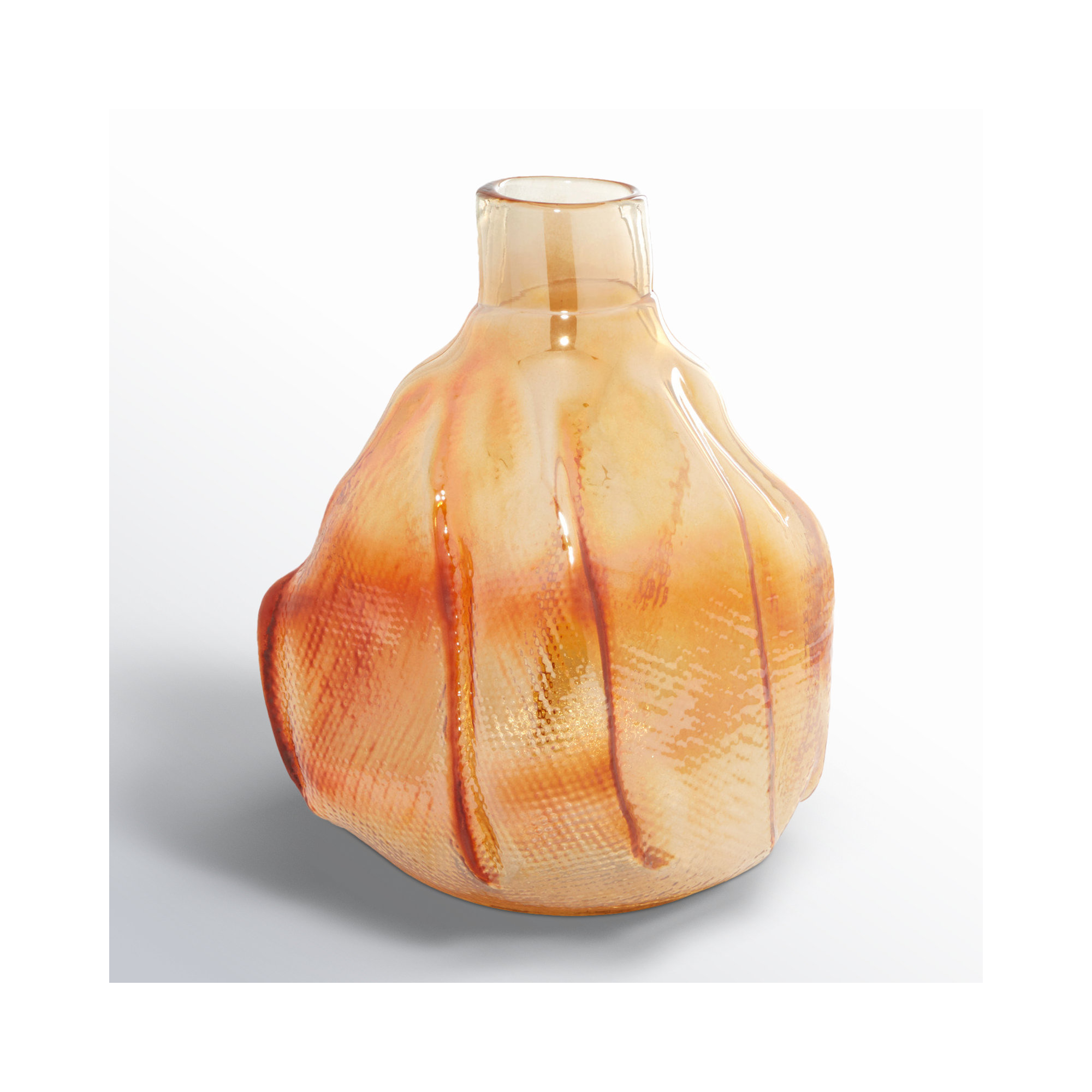 Isela Glass Table Vase, Gold, 13.85" H x 9.15" W x 9.50" D