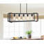 Sandra 5 - Light Kitchen Glass Shade Metal Frame Island Linear Pendant Light Fixture