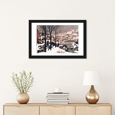 'Hunters in The Snow' by Pieter Bruegel Painting Print on Canvas