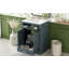 Meuble-lavabo bleu 24 po avec lavabo intégré en céramique, 2 portes et tiroir coulissant pour les petites et moyennes salles de bain-1837596244