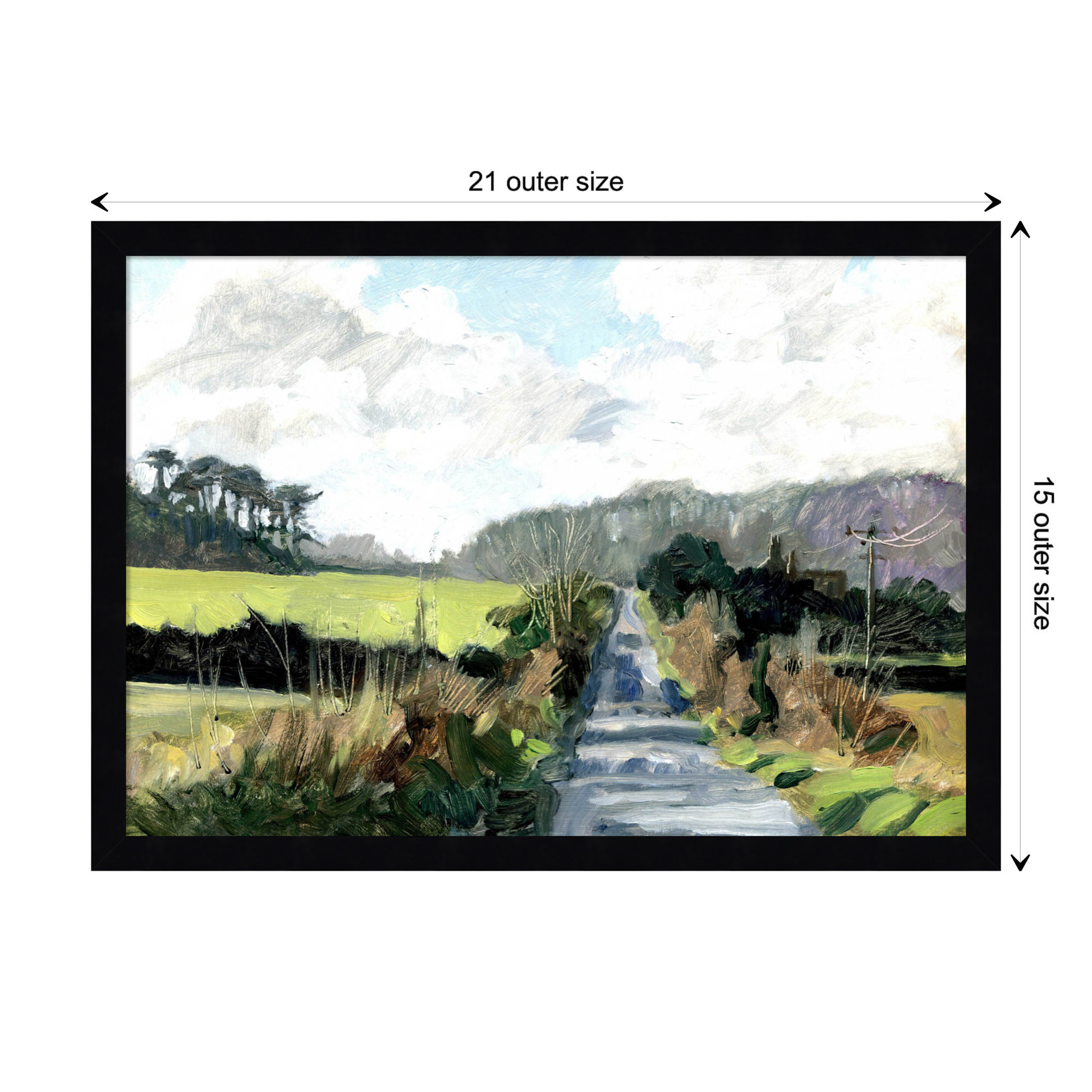 Ripple Lane by Metcalfe Clive, Black, 15" H x 21" W x 1" D