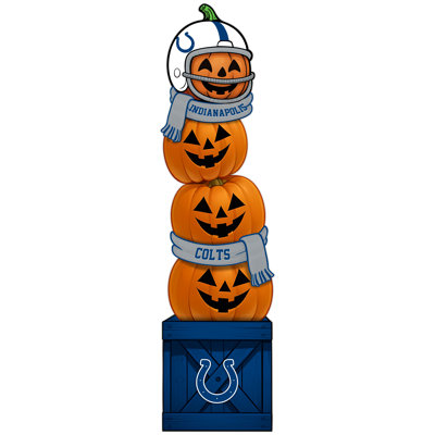 Indianapolis Colts Pumpkin Stacked Leaner With Helmet