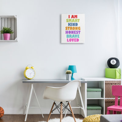«I am Smart Self Worth R rassurant Text Frame», art textuel sur panneau de fibres à densité moyenne