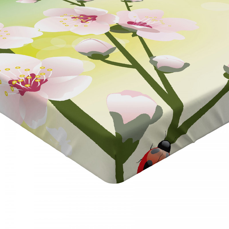 Microfiber Floral Fitted Sheet, Full Fitted Sheet