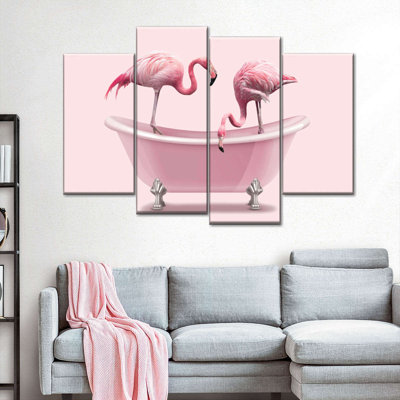 Baignoire flamants roses 4 pièces