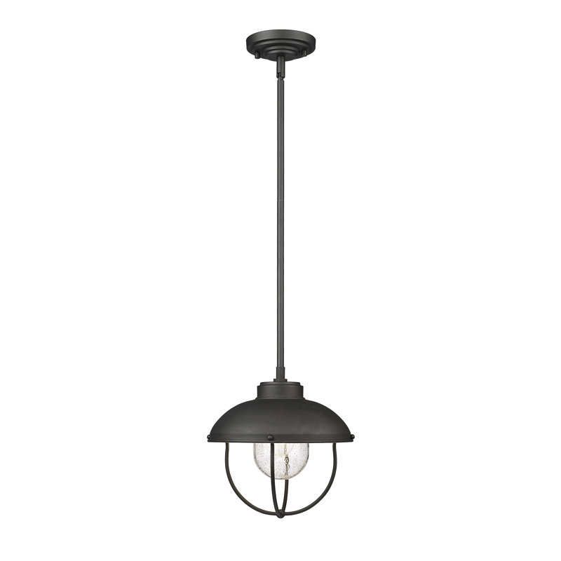 Luminaire suspendu d'extérieur 1 lumière H 10,5 po Bilger, Noir