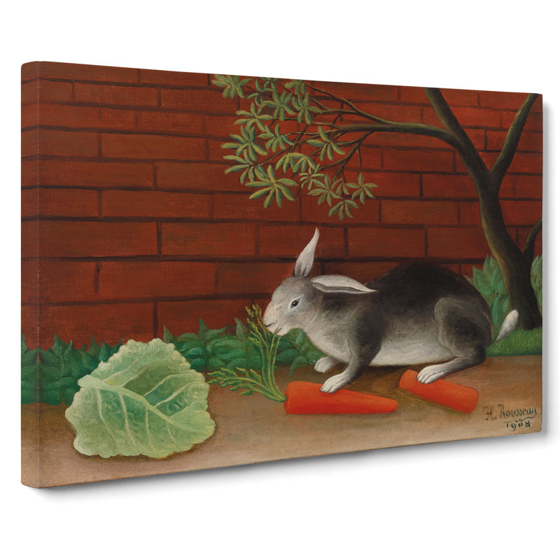 The Rabbits Meal by Henri Rousseau - Wrapped Canvas, 35cm H x 50cm W x 3cm D