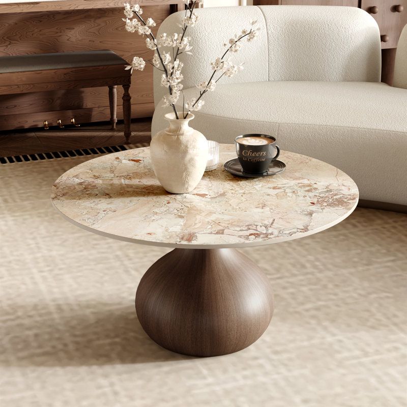Table basse Gorman, 18.23" H x 39.37" L x 39.37" W, Matte Cream