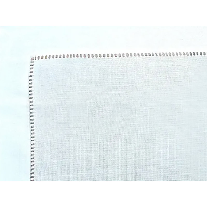 Classic White Hemstitch Cloth Placemats 13"X19", Set Of 4