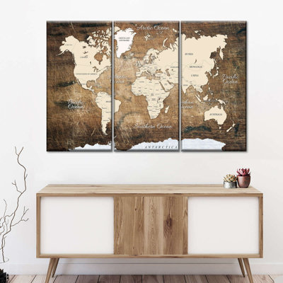 " Vintage Map " by Tess P 3 - Pieces