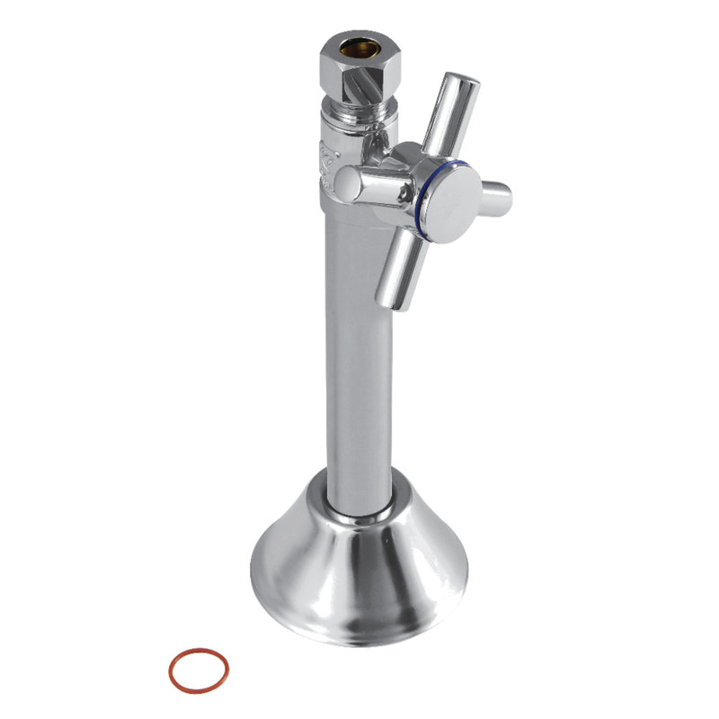 Kingston Brass Concord 1/2-Inch Sweat x 3/8-Inch OD Comp Quarter-Turn Straight Stop Valve, Polished Chrome
