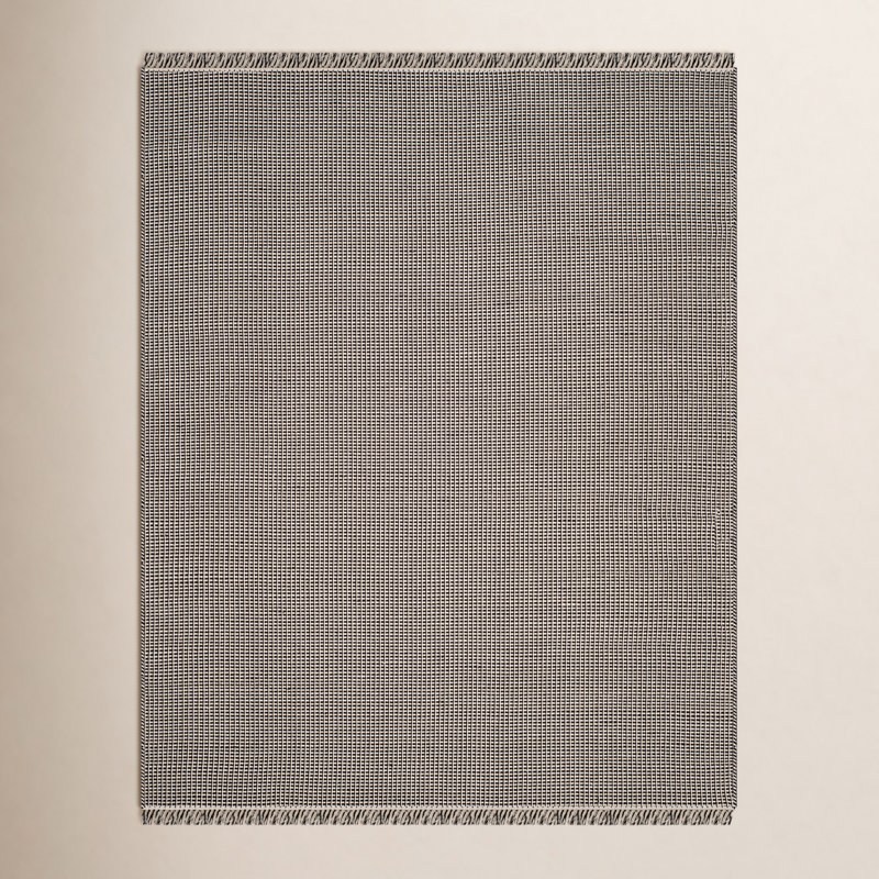 Tapis géométrique en coton tissé à la main Bester, Rectangle de 10 pi x 14 pi