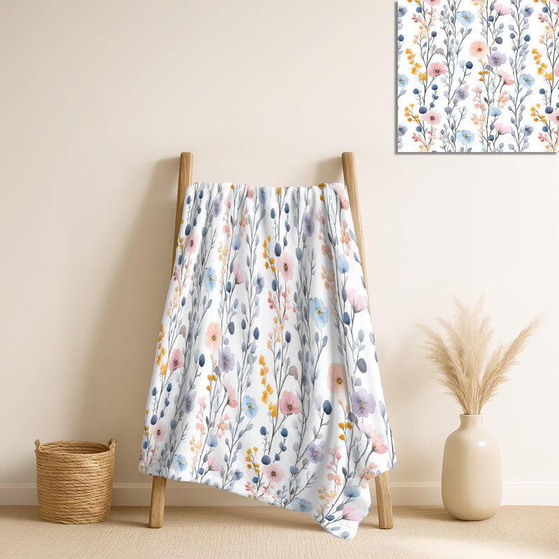 Bloom Line Of Poppies II - Jeté rayé Cozy Teens, jeté Country