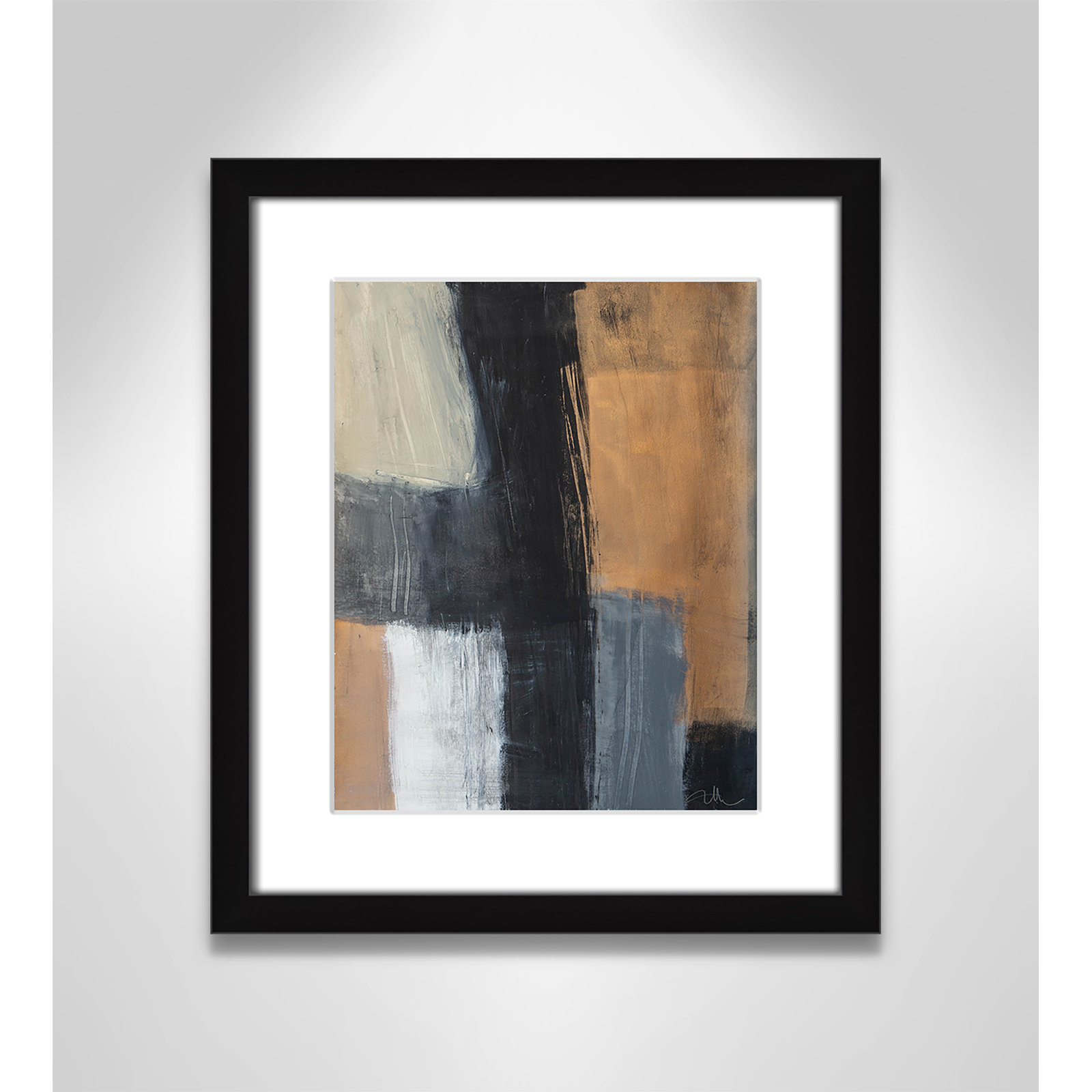 Calderon "Metallic Slate II" Print, Black Single Picture Frame, Yes, 15" H x 13" W x 1.25" D