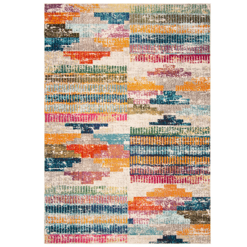 Felty Abstract Area Rug, Rectangle 4' x 6'