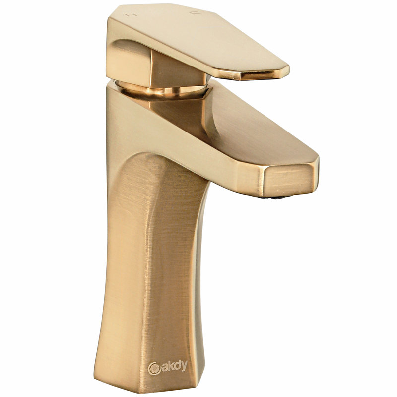 Robinet de salle de bain à un trou, Or brossé