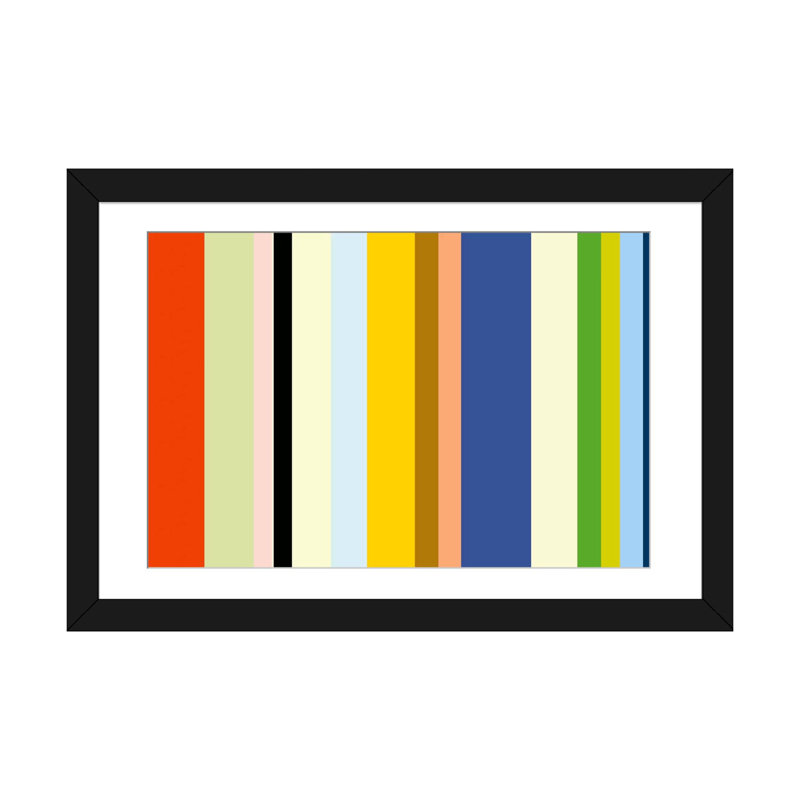 Art sur toile rayé «New York Soho Striped», H 16 po x l 24 po x P 1 po, Blanc, Papier beaux-arts encadré noir