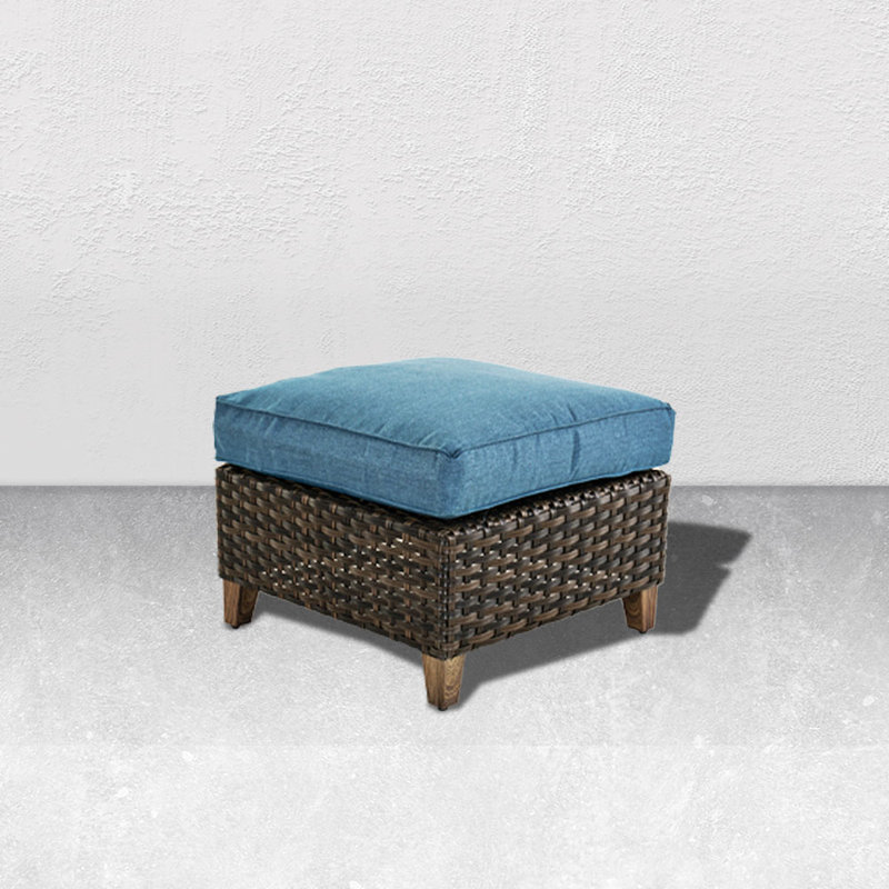 Repose-pieds d'extérieur avec coussin Umeh, Peacock Blue
