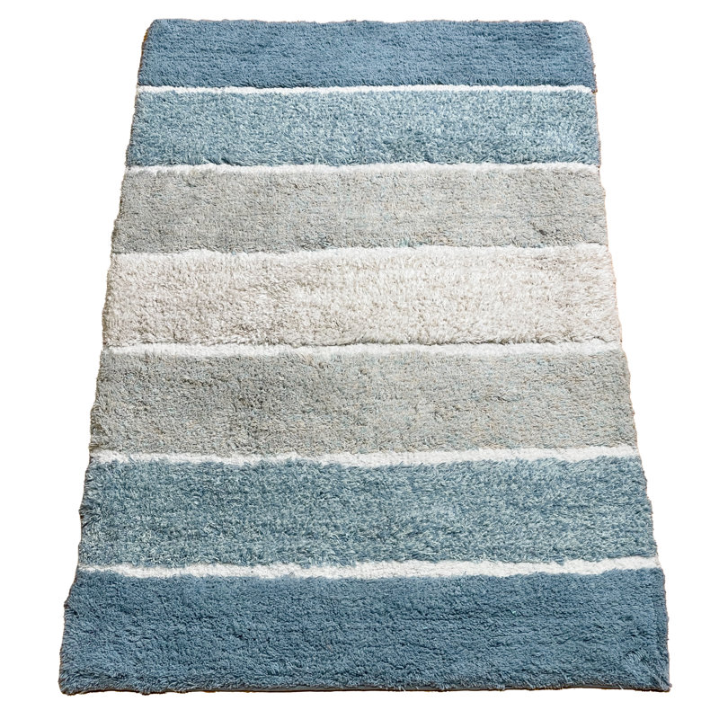 Tapis pour salle de bain Cervantez, Gris / Beige, L 21 po x L 34 po