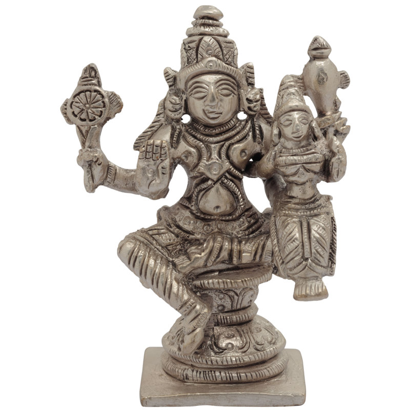 Lord Vishnu avec la déesse Lakshmi, Argent