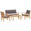 Ensemble de canapés de jardin vidaXL 4 pièces brun 47,24 x 25,79 x 31,10 po-1738695429