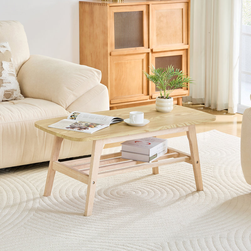 39 inch Solid Wood Double-Layer Coffee Table