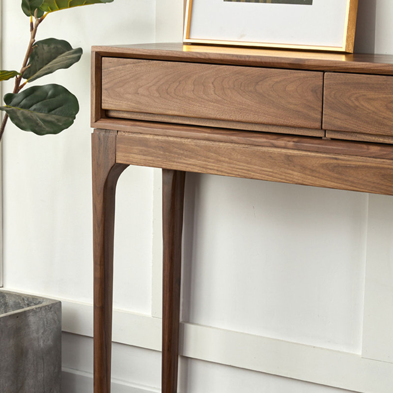 Console brun simple de style rétro, H 35,4 po x l 55,1 po x P 13,8 po