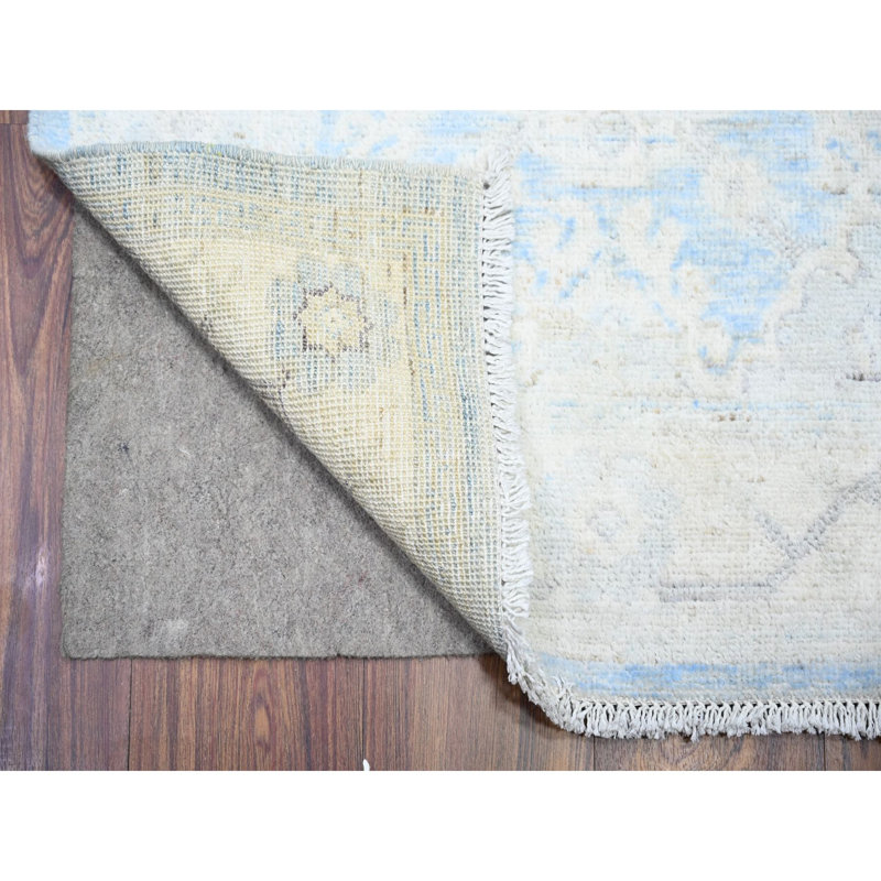 Zhara One-of-a-Kind 2'8" X 16'2" New Age Runner Wool Area Rug Blue