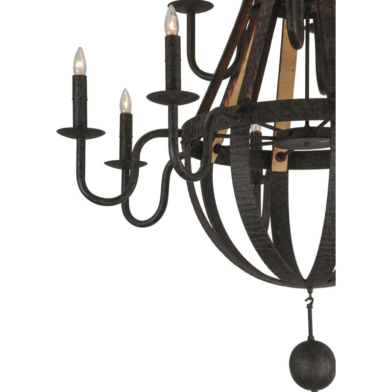Barrel Stave Madera 12 - Light Chandelier