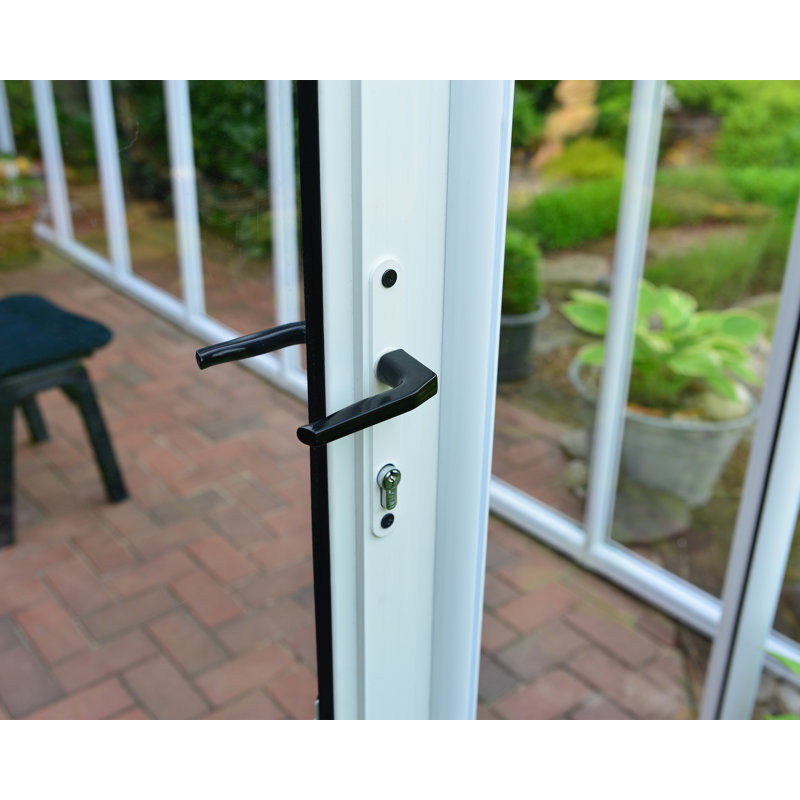 White Resin Frame Sunroom Greenhouse with Clear Acrylic Walls