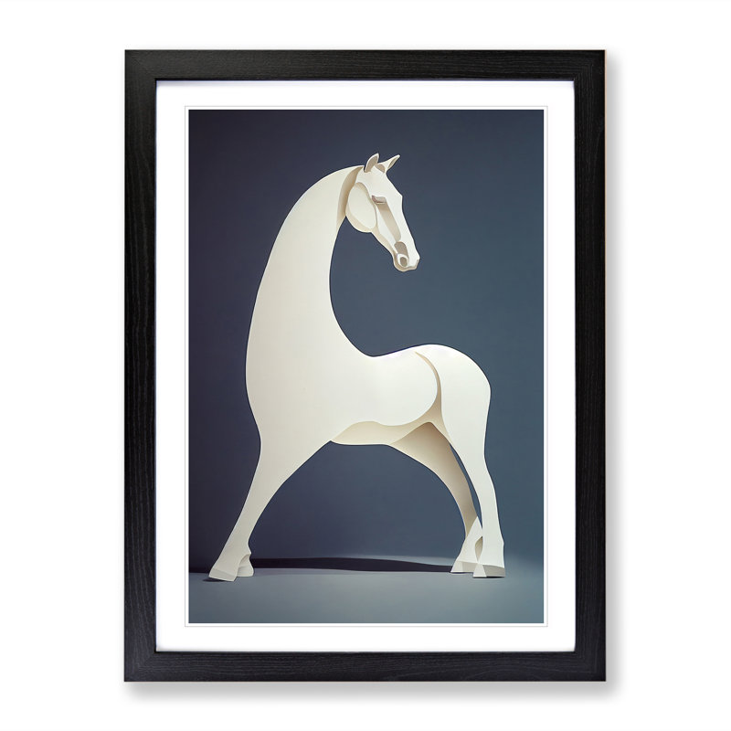 Horse - Framed Print, Black, 64cm H x 46cm W x 2cm D