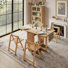 Ensemble de table de salle à manger pliable en bois massif et de 4 chaises avec rangement intégré pour chaises Oliver
