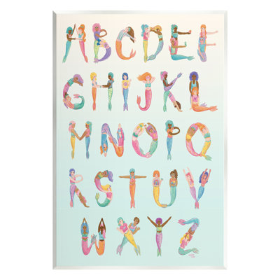 «Mermaid Alphabet Letters On Wood» par Joylark Studio Print