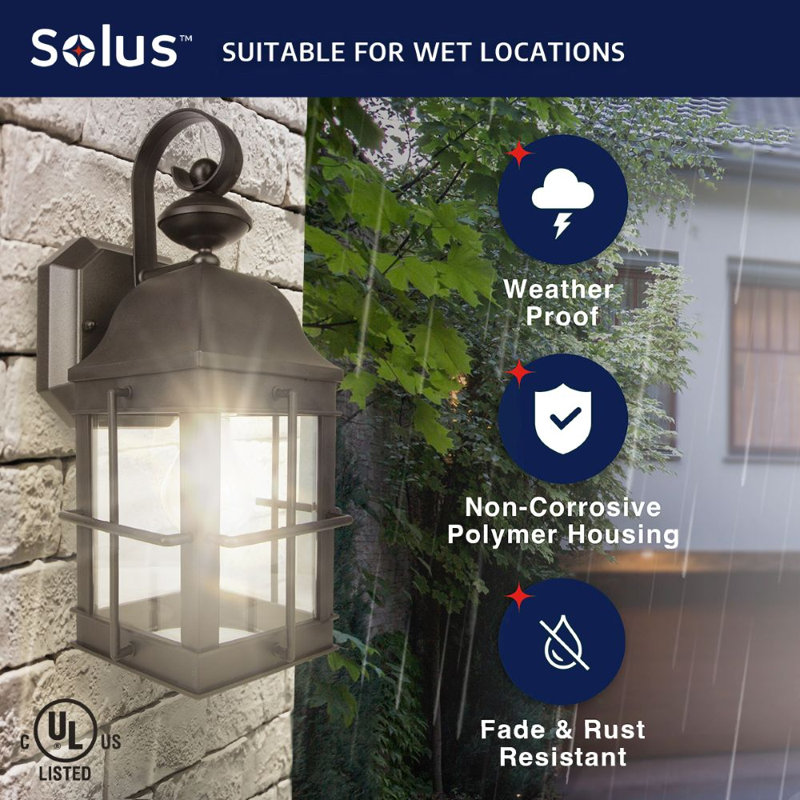 New Town Wall Sconce with Clear Acrylic Lens, Bronze