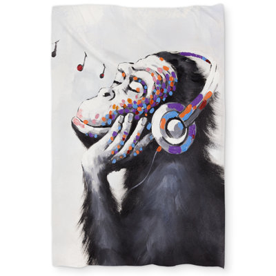 Monkey Listening Music Duvet Cover | Musical Home Decor