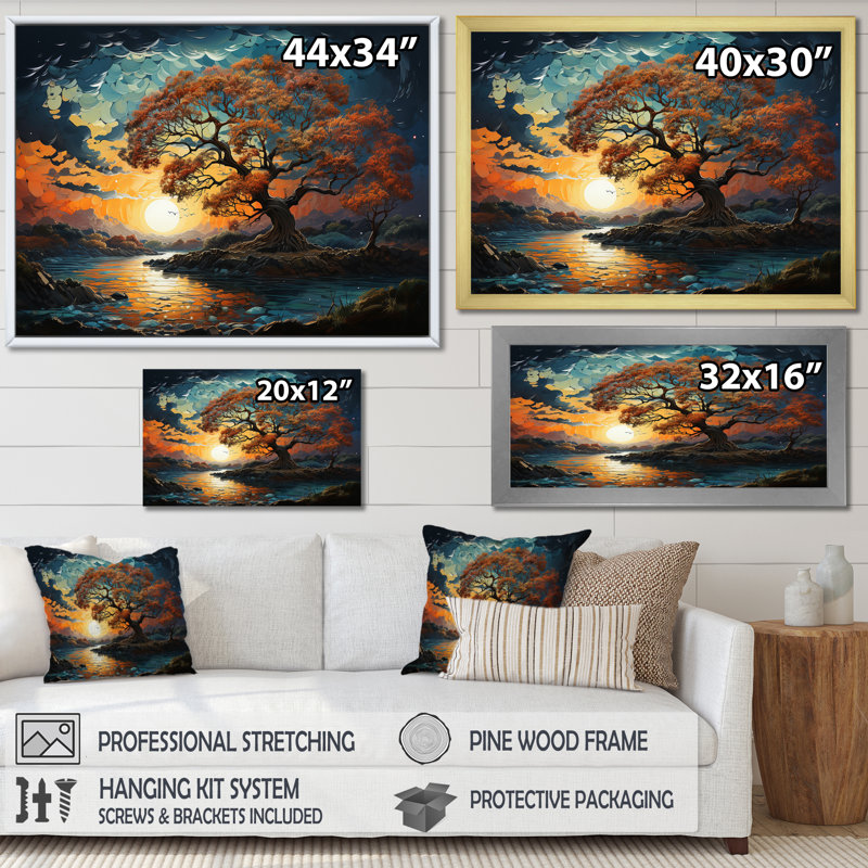 «Sunrise Charm», reproduction d'art sur toile encadrée, Cadre flottant doré, H 24 po x l 32 po x P 1 po