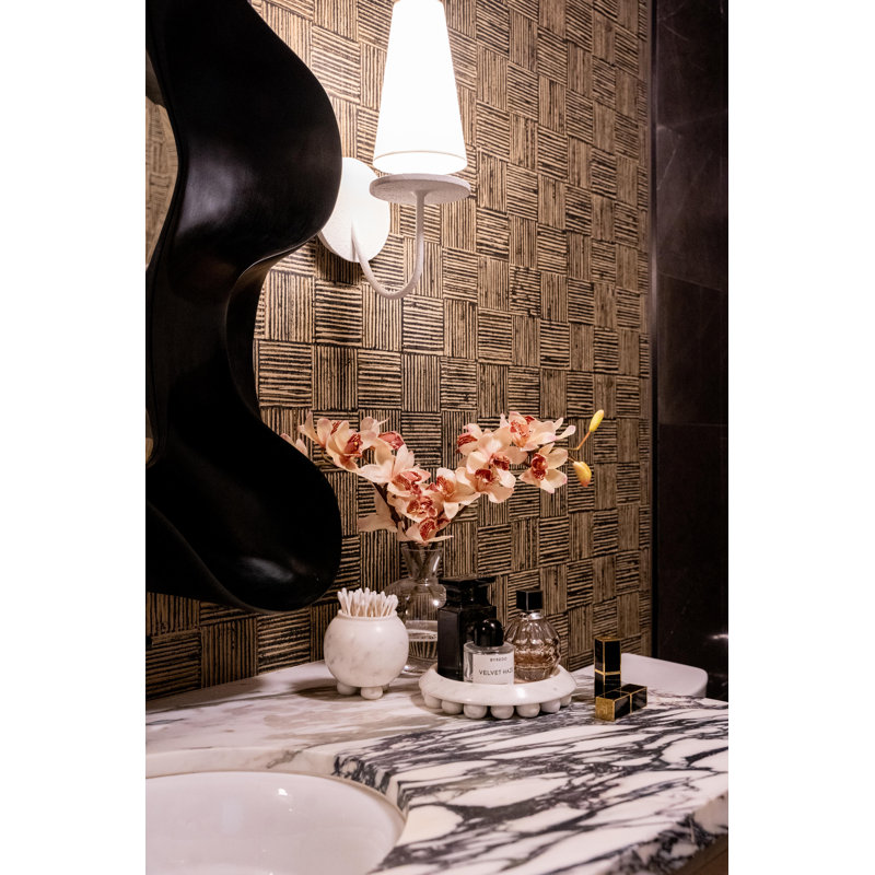 Marble Bathroom Storage Container, White