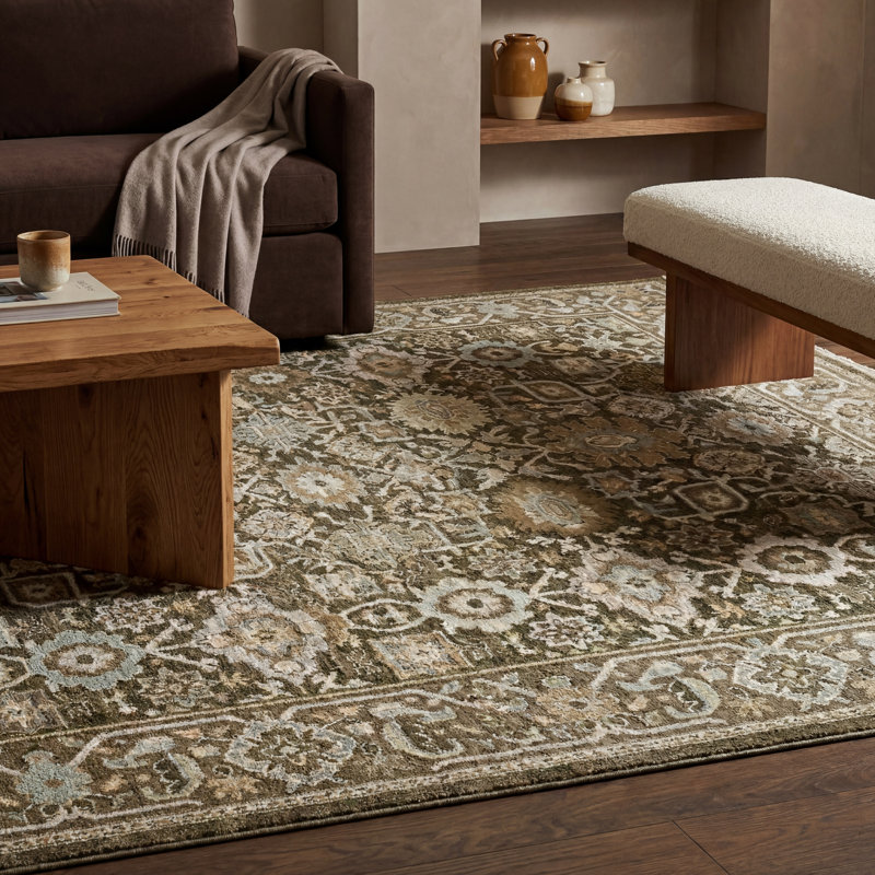 Tapis dense à bordure frangée Wakeel, Rectangle 3 pi 3 po x 5 pi