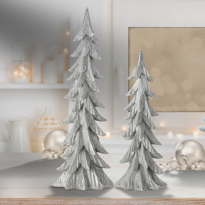 Ensemble d'arbre royal en résine 18 à 24 po, Argent