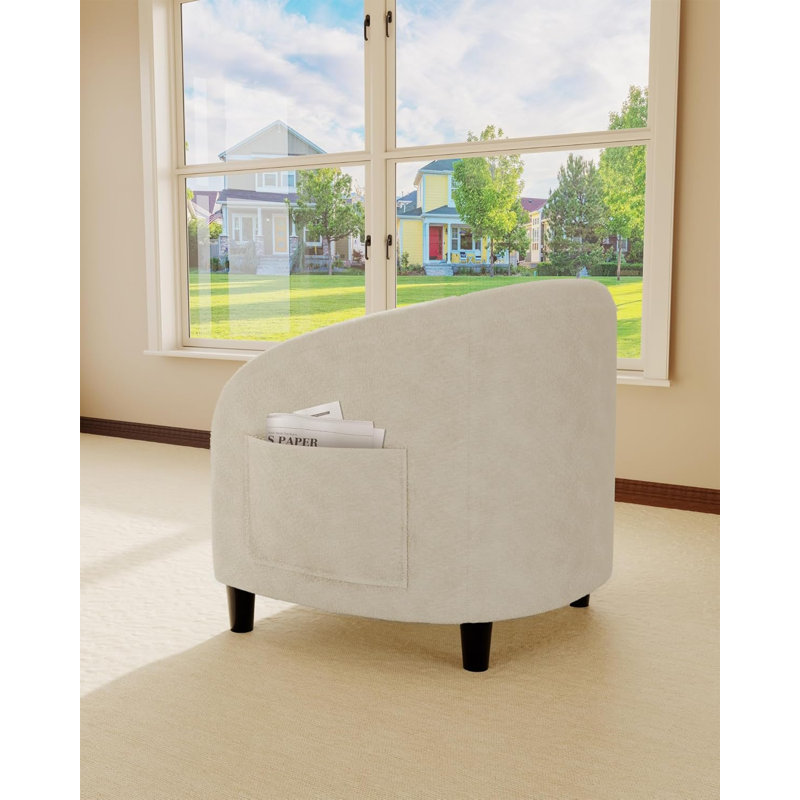Fauteuil club moderne en tonneau de velours moderne avec accoudoirs souples et facile à assembler pour le salon, la chambre à coucher, le bureau et l'espace de réception