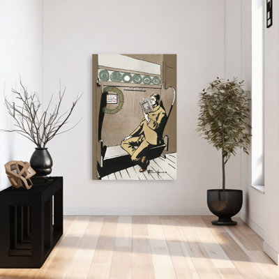 «Vintage Christmas Retro Vintage Abstract Winter Landscape», reproduction d'art mural