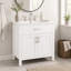 Meuble-lavabo autoportant de 76 cm de large avec porte, tiroir intérieur et dessus en céramique-1122163086