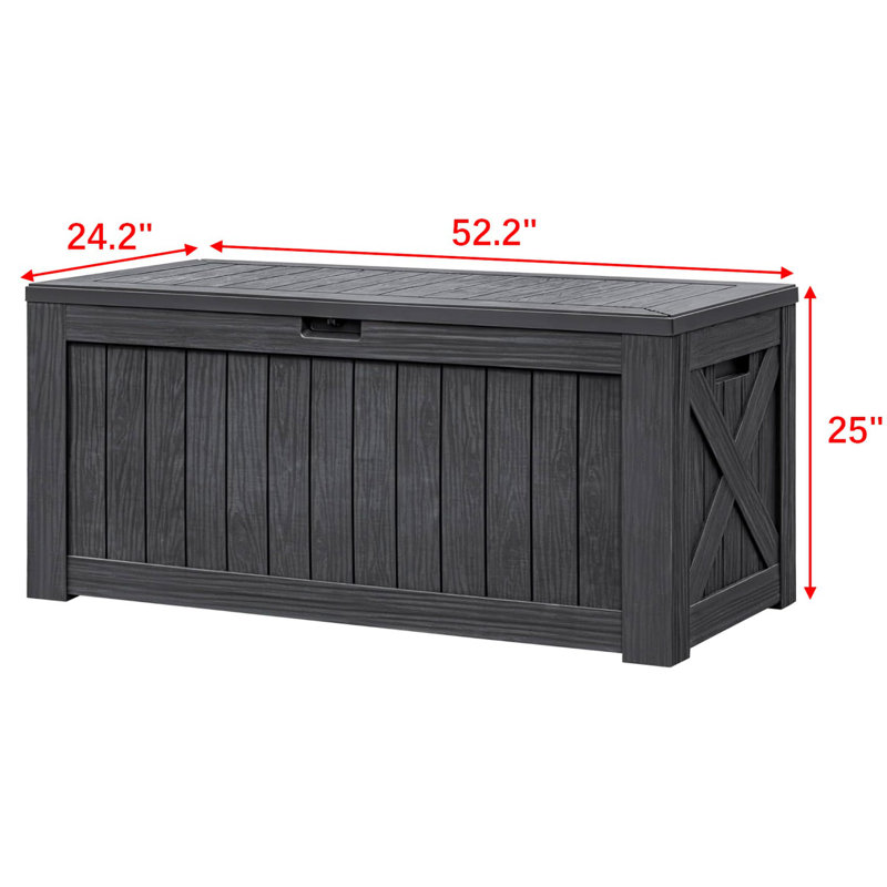 Black 120 Gallon Lockable Resin Outdoor Deck Box