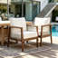 Fauteuils club d'extérieur, structure en bois d'acacia avec dossier en corde, coussins hydrofuges-129595090